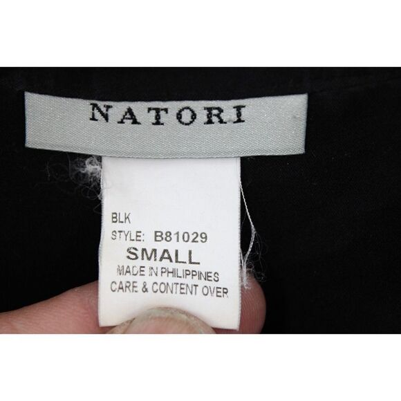 NATORI CAFTAN ROBE LOUNGING DRESS SIZE SMALL BLACK WITH PINK FLORAL PRINT - Picture 5 of 6